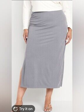 NWT Old Navy Pull On Maxi Skirt Size 3X Gray